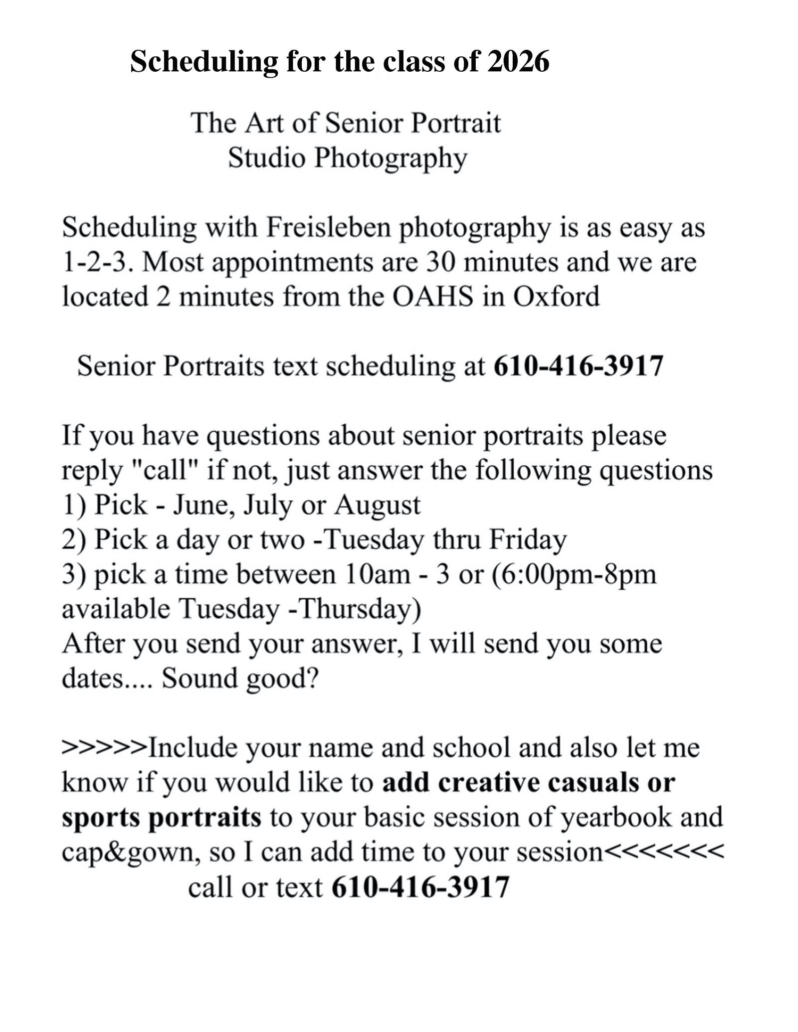 Scheduling CLass 2026